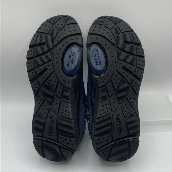 Vionic Arbor Navy Blue suede clogs with a knit collar, NEW size 5 - Picture 5 of 5